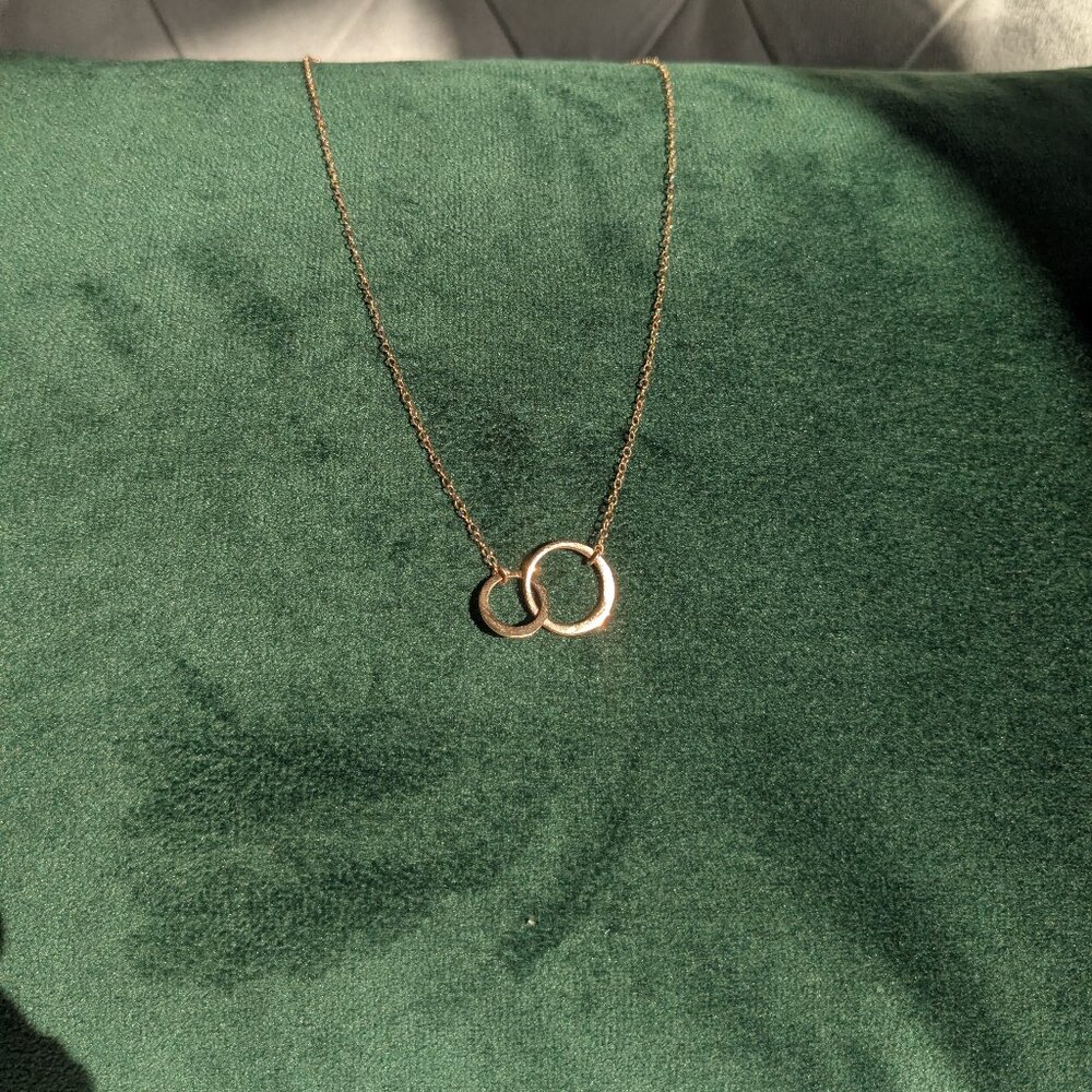 Rose Gold Double Ring Necklace